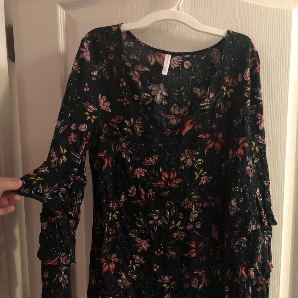 Green floral dress